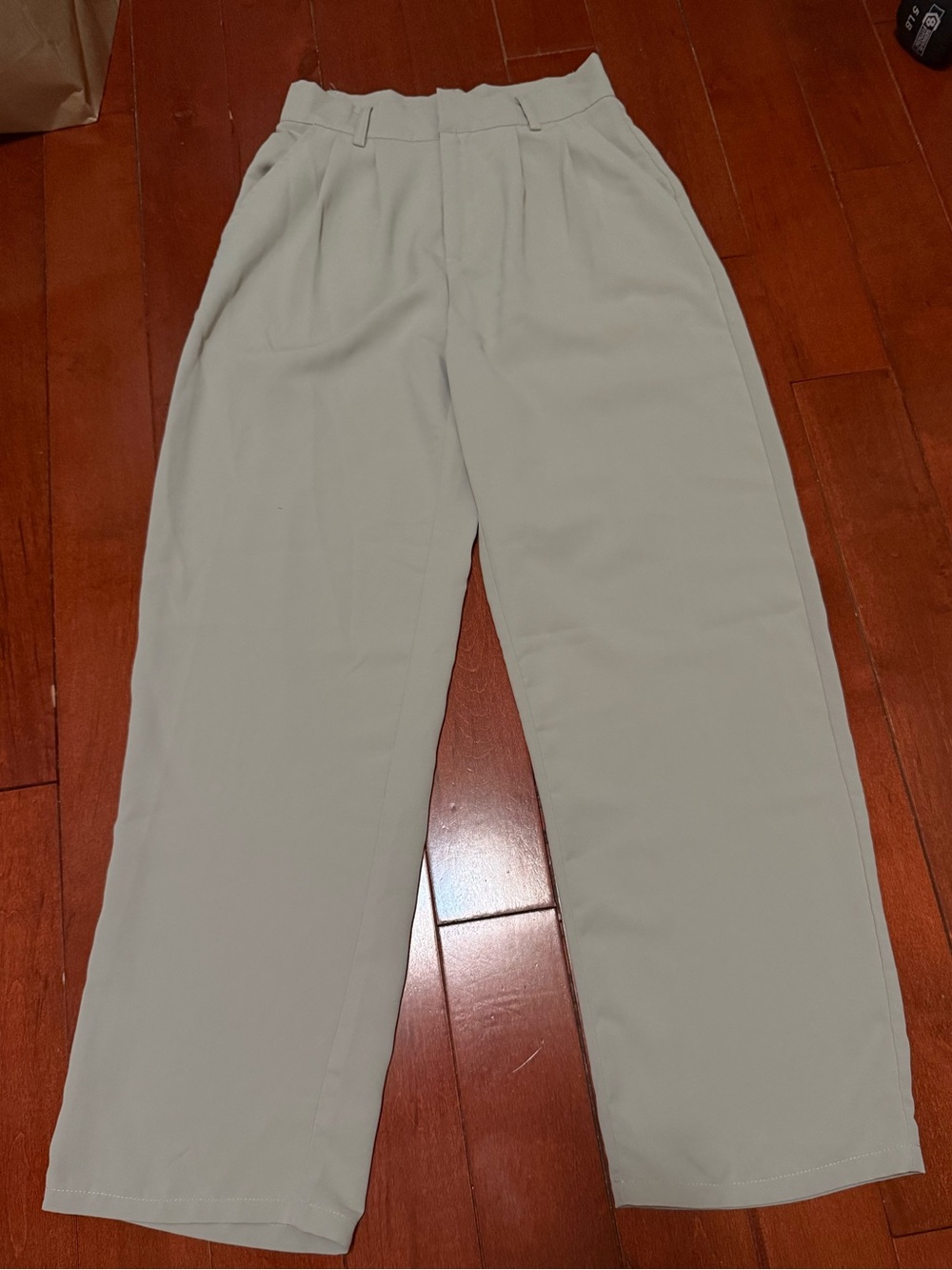Light Olive High-Waist Wide Leg Trousers